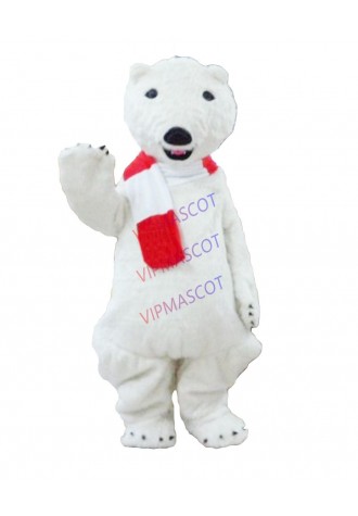 New arrival Foam Cartoon Character Polar Bear White Costume Adult Size Promotion Mascot
