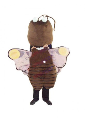 Hot sale Cute Cartoon Character Adult lovely brown betterfly Mascot White Mascot Costume fancy dress Halloween party costume