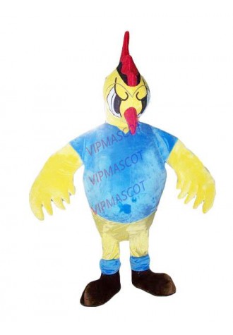 Hot selling Cute Adult cute Lovely Blue Dress Angry Cock Mascot Costumes Halloween Costume Fancy Dress Suit