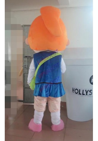 Hot sale! pink mascot costumes Ah cloth pierced the little girl for sale anime carnival costume Halloween Dress kids party