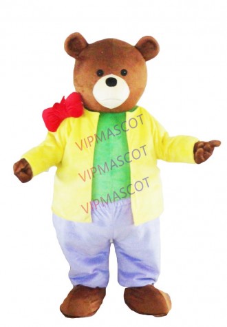 Latest high quality Yellow Bear Adult Size cartoon Mascot Costume Fancy Dress Animal mascot costume Holiday special clothing
