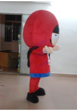 Latest high quality Beautiful Red Little Girl Mascot Costume With Red Cute Hat Short Black Hair Holiday special clothing