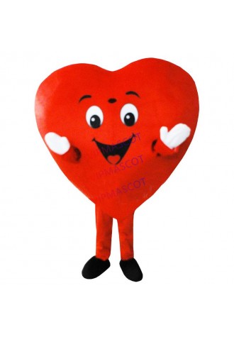 New Red Love Heart Mascot Costume Christmas Party Dress Adult Size Free Shipping