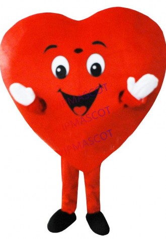 New Red Love Heart Mascot Costume Christmas Party Dress Adult Size Free Shipping