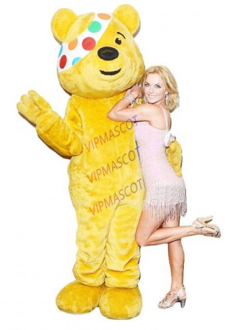 High Quality Bear mascot costumes adult Cartoon character Pudsey Bear Theme Carnival fancy dress costumes 1773