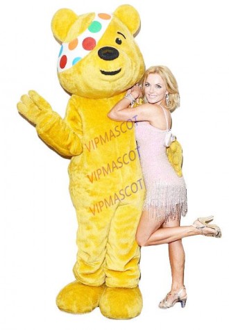 High Quality Bear mascot costumes adult Cartoon character Pudsey Bear Theme Carnival fancy dress costumes 1773