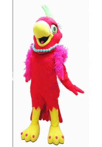 Pretty Red Female Parrot Mascot Costume Adult College Scholl Anime Cosply Costumes Mascotte Carnival Fancy Dress Suit Kits 1942