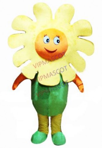 little yellow sun flower mascot costume adult size cartoon wild flower theme school performing costumes carnival fancy 2602