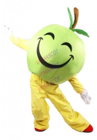 happy green apple mascot costume wholesale adult size cartoon apple theme anime cosplay costumes cartival fancy dress kits 2614