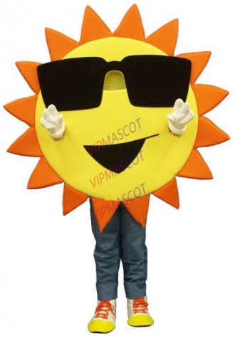 Cool Sunny Summer Sun with Sunglasses Mascot Costume Adult Hot Sun Theme Carnival Anime Cosply Mascotte Costumes Fancy 1822