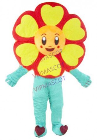 Red flower mascot costume adult size cartoon flower theme anime cosplay costumes carnival fancy dress suit kits 2529