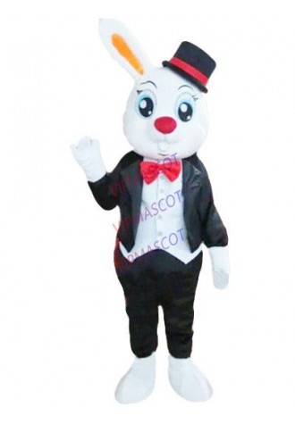 rabbit gentleman mascot costume bunny custom cartoon character cosplay adult size carnival costume 3107