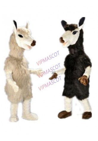 black/brown Llama Mascot Costume adult size long plush realistic llama alpaca Guanaco theme anime cosplay costumes carnival 2985