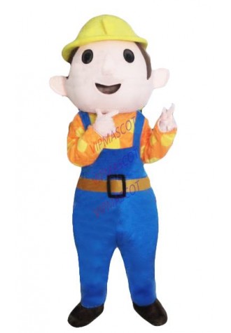 Bob The Builder Mascot Costume  Adult Mascot Costume for Halloween Party Dress Amusement Park Outfit Free Shipping