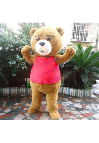 Fur Teddy Bear Mascot Costume Teddy Costume Adult Fancy Dress Clothing mascotte lol Suit Funny Animal Bear Costume