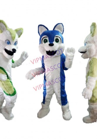 Long-haired Dog Husky Wolf Fox Mascot Costumes Cosplay Theme Mascotte Carnival Costume for Adults Christmas Halloween Outfit