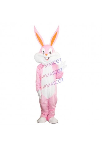 Hot Bunny Mascot Costumes pink Rabbit and Bugs Bunny Adult mascot Rabbit Cartoon Character Costumes Mascot fancy dress Halloween