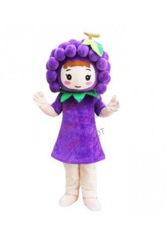 Grape girl Mascot Costume Fruit Cartoon Character Costume Halloween Party Fancy Cosplay Dress Adult mascotte carnival costume