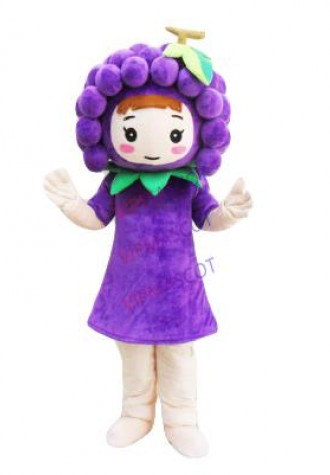 Grape girl Mascot Costume Fruit Cartoon Character Costume Halloween Party Fancy Cosplay Dress Adult mascotte carnival costume
