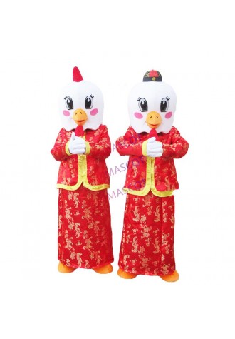Chinese New Year Rooster Chicken Cook Mascot Costume for Adult Size Mascot Costume New Year Cosplay Costumes Halloween Dress