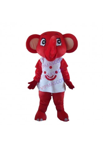 Cute Red Elephant Mascot Costume Cosplay Outfits Adult Size Cartoon Mascot costume For Carnival Festival Commercial Dress