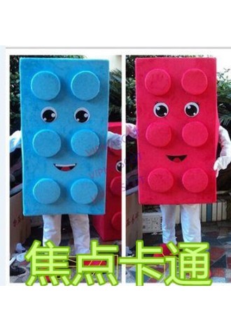 Make EVA Material Red Yellow Blue Blocks Mascot Costumes Crayon Cartoon Apparel Birthday Party Masquerade Halloween Dress