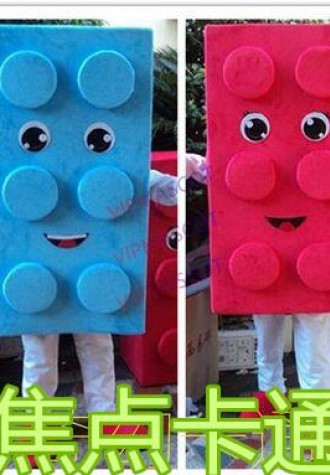 Make EVA Material Red Yellow Blue Blocks Mascot Costumes Crayon Cartoon Apparel Birthday Party Masquerade Halloween Dress