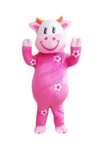 Cosplay Costumes Cartoon Character Adult Cute Lovely Cow Mascot Costume Fancy Dress Halloween Party Costume