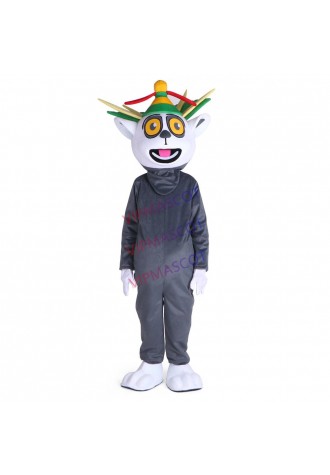 Madagascar King Julian Lemur Lemuroid Lemuridae Mascot Costume Cartoon Character Mascotte for Halloween party