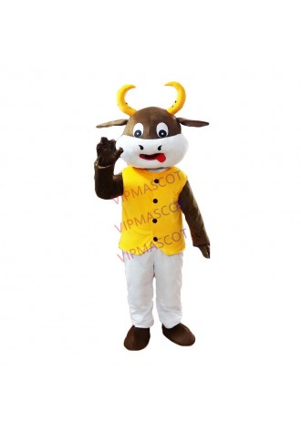 High Quality New Bull Ox Cow Mascot Costume Fancy Dress Outfit Animal Mascot Costumes for Sale for Halloween Birthday Party