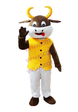 High Quality New Bull Ox Cow Mascot Costume Fancy Dress Outfit Animal Mascot Costumes for Sale for Halloween Birthday Party