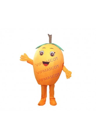 Loquat Mascot Costume Fruit Cartoon Apparel Halloween Birthday Cosplay Adult Size Adult Mascot Costume Fruit Mascot
