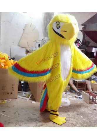 The prettiest Make EVA Material Helmet Yellow parrot Mascot Costumes Cartoon Apparel Birthday party Masquerade 899
