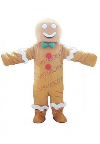 Gingerbread man Mascot Character Feature Costume Fancy Dress Outfit Halloween Cosplay party