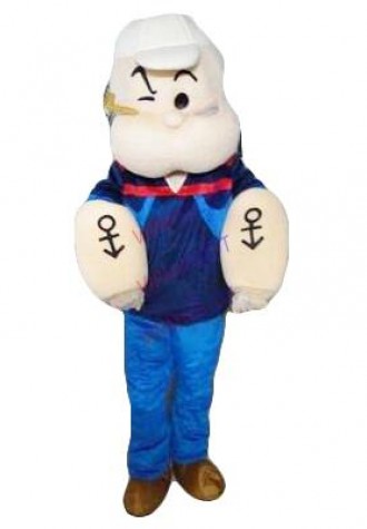 Popeye Mascot Costume Character Feature Costume Fancy Dress Outfit Halloween Cosplay party