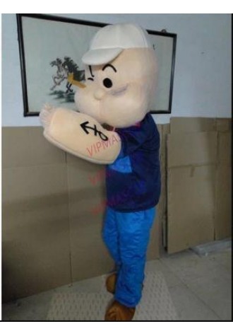 Popeye Mascot Costume Character Feature Costume Fancy Dress Outfit Halloween Cosplay party