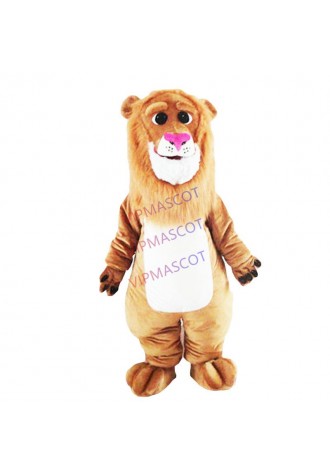 The friendly lion mascot costume is an adult sized wild animal male lion king