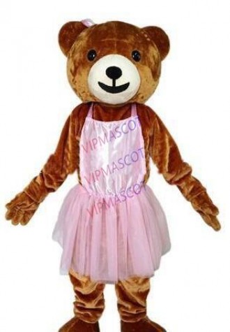 Girl Bear mascot Costume  Character Fancy Dress Suit Cartoon cosplay Chase costume