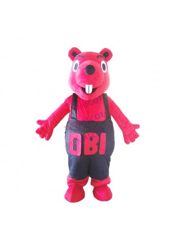 Halloween red beaver costume cartoon character mascot costume