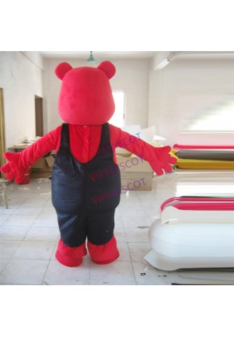 Halloween red beaver costume cartoon character mascot costume