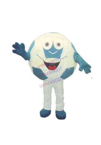 mascot Blue Soccer Football Mascot Costume soccer Ball Fancy Dress Cartoon Outfit Suit  Free Shipping