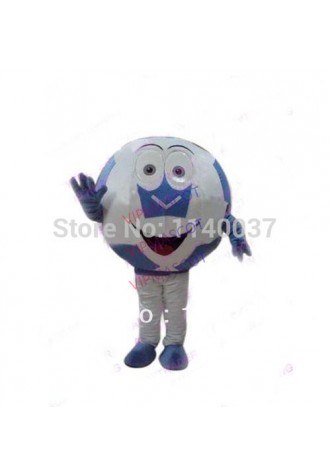 mascot Blue Soccer Football Mascot Costume soccer Ball Fancy Dress Cartoon Outfit Suit  Free Shipping