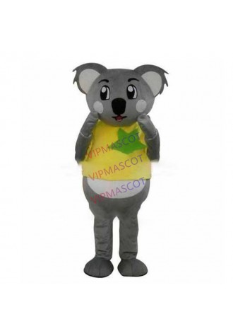 mascot  Lovely Custom Yellow Coat Koala Mascot Adult Cartoon Character Koala Costumes Fancy Dress Cosply Carnival Costume