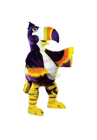 mascot Long Hair Colorful Toucan Mascot Costume Adult Size Plush Mascota Mascotte Outfit Suit Costume Party Fancy Dress