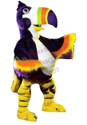 mascot Long Hair Colorful Toucan Mascot Costume Adult Size Plush Mascota Mascotte Outfit Suit Costume Party Fancy Dress