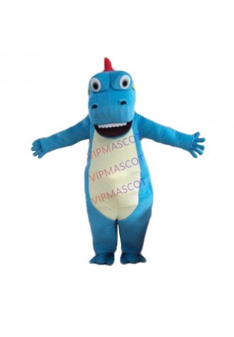 Cartoon Character Adult cute blue big dragon Mascot Fancy Dress party Costume adult size