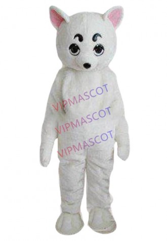 Hot sale Cute Character Adult lovely White Little Bear Mascot Costume fancy dress Halloween party costume