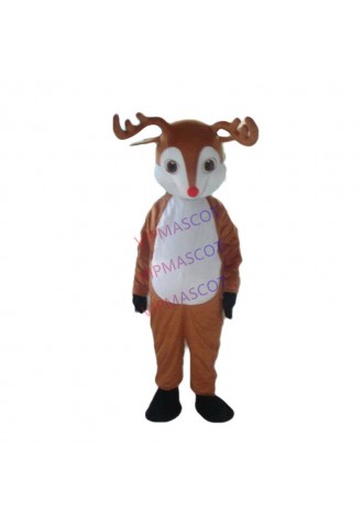 New arrival Cute Cartoon Character Professional New Deer Reindeer Moose Mascot Costume Fancy Dress Adult Size