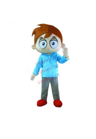 Hot sale Cartoon Character Adult cute big eyes boy Mascot Fancy Dress Halloween party Costume