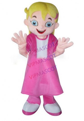 Hot selling Foam Cartoon Character Adult cute pink nice girl Mascot Fancy Dress Halloween party Costume